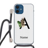 Charcoal Flora: iPhone 12 Transparant Hoesje met koord