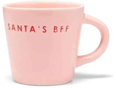 Vondels espressokop keramiek santa&apos;s bff 5.5x7.5cm pink