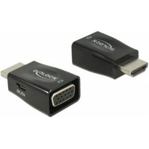 DeLOCK 65902 tussenstuk voor kabels HDMI A VGA Zwart