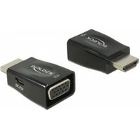 DeLOCK 65902 tussenstuk voor kabels HDMI A VGA Zwart - thumbnail