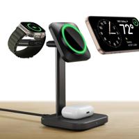 3-in-1 Magnetic Charging Station (15W) - Black - UK PLUG