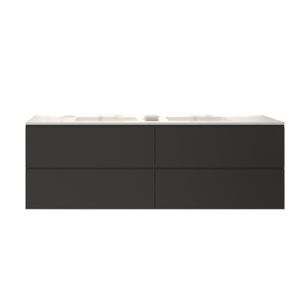 Badkamermeubelset Gliss Hermes 140 cm Mat Zwart