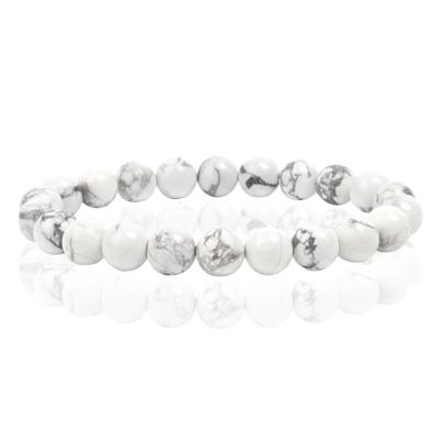 Natuursteen Armband met 8mm Kralen Memphis - White Howlite