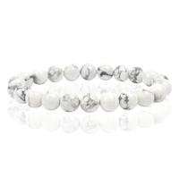 Natuursteen Armband met 8mm Kralen Memphis - White Howlite