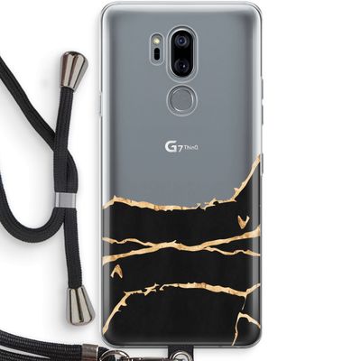 Gouden marmer: LG G7 Thinq Transparant Hoesje met koord