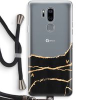Gouden marmer: LG G7 Thinq Transparant Hoesje met koord
