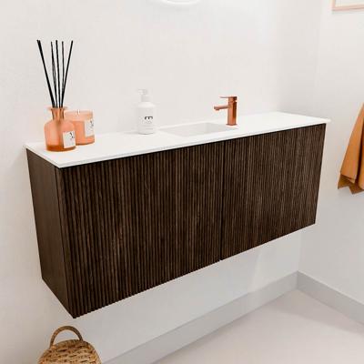 Toiletmeubel Mondiaz Joya | 100 cm | Meubelkleur Walnut | Faye wastafel Talc Midden | 1 kraangat Toiletmeubel Mondiaz Joya | 100 cm | Meubelkleur Walnut | Faye wastafel Talc Midden | 1 kraangat