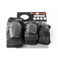 Move Beschermset voor kinderen - 3-pack basic black - zwart - driedelige set met pols elleboog en kniebeschermers