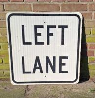 Left Lane Verkeersbord - 61 x 61cm - Origineel