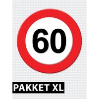 Verkeersbord 60 jaar feestartikelen pakket XL - thumbnail