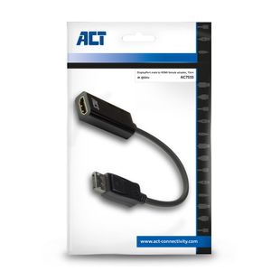 ACT AC7555 video kabel adapter 0,15 m DisplayPort HDMI Type A (Standaard) Zwart