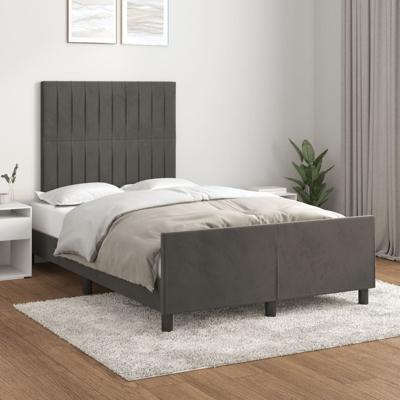 Bedframe zonder matras 120x190 cm fluweel donkergrijs