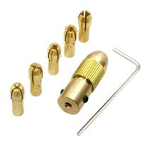 7 stuks/set messing 0.5-3mm kleine elektrische boor spantang micro twist 3.17 mm boorkop set met moersleutel