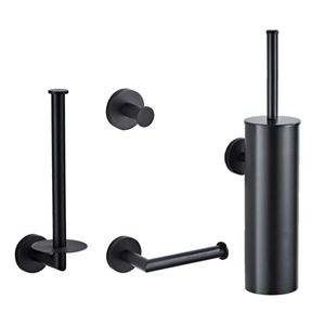 Saniclear Nero toilet accessoiresset 4-delig zwart mat