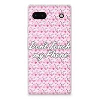 Google Pixel 6A Silicone-hoesje Flowers Pink DTMP - thumbnail
