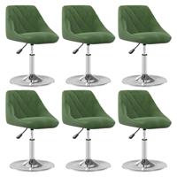 Eetkamerstoelen draaibaar 6 st fluweel donkergroen Eetkamerstoelen draaibaar 6 st fluweel donkergroen