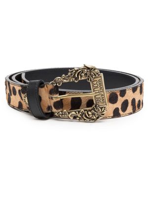 Versace Jeans Couture ceinture en cuir à imprimé léopard - Tons neutres