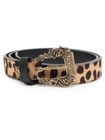 Versace Jeans Couture ceinture en cuir à imprimé léopard - Tons neutres