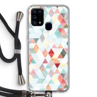 Gekleurde driehoekjes pastel: Samsung Galaxy M31 Transparant Hoesje met koord