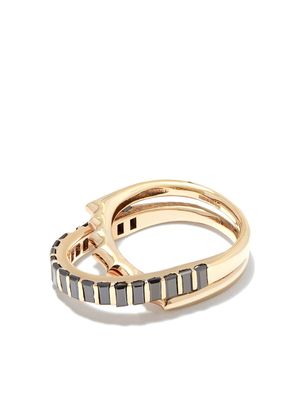 LUIS MORAIS bague Elliptical en or 14 ct à diamant noir