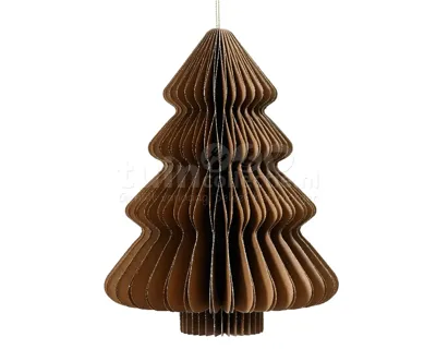 Kerstornament Papieren Kerstboom 20cm Bruin
