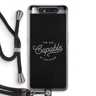 Capable: Samsung Galaxy A80 Transparant Hoesje met koord