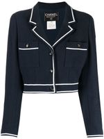 CHANEL Pre-Owned veste crop à boutons CC (1995) - Bleu