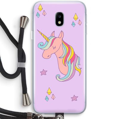 Roze eenhoorn: Samsung Galaxy J3 (2017) Transparant Hoesje met koord