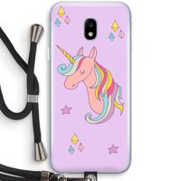 Roze eenhoorn: Samsung Galaxy J3 (2017) Transparant Hoesje met koord