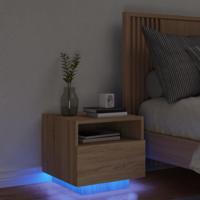 Nachtkastje met LED-verlichting 40x39x37 cm sonoma eikenkleurig - thumbnail