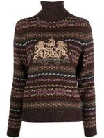 Ralph Lauren Collection pull en maille Fair Isle à logo brodé - Marron