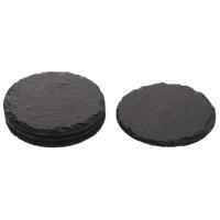 Glazenonderzetters de luxe - 4x stuks - leisteen - rond - 10 cm Glazenonderzetters de luxe - 4x stuks - leisteen - rond - 10 cm