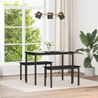 Bank Zwart Eiken 80 x 35 x 45 cm Bewerkt hout