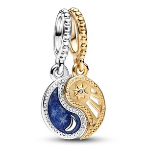 Pandora 762678C01 Hangbedel Two-tone Splittable Sun-Moon zilver-emaille-zirconia meerkleurig