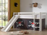 Bed ALIZE met glijbaan 90x200 cm witte pijnboom tent pirates of the Caribbean II - thumbnail