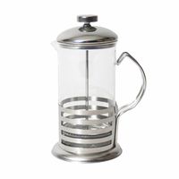 French press koffie/thee maker/cafetiere glas/RVS 350 ml - thumbnail