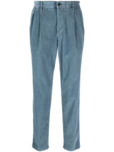 Incotex pantalon en velours côtelé à logo brodé - Bleu