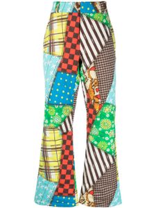 ERL pantalon droit à imprimé patchwork - Jaune