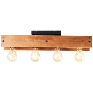 Brilliant PlafondlampCalandra 4-lichts zwart met houtbruin - 99450/76