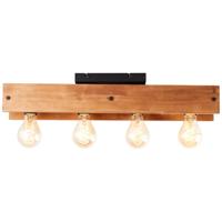 Brilliant PlafondlampCalandra 4-lichts zwart met houtbruin - 99450/76