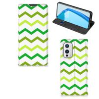OnePlus 9 | Hoesje met Magneet | Zigzag Groen