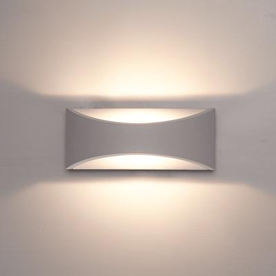Lowa LED wandlamp - 3000K warm wit - 6 Watt 380 lumen - Up & down light - IP54 waterdicht voor binnen en buiten - Moderne muurlamp - Tweezijdig - Grijs - Modern