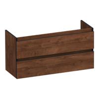 Brauer Joy Edge - Onderkast Ondiep - 100 cm - met 2 Softclose Lades Greeploos en 1 Sifon Uitsparing - Forest Cacao