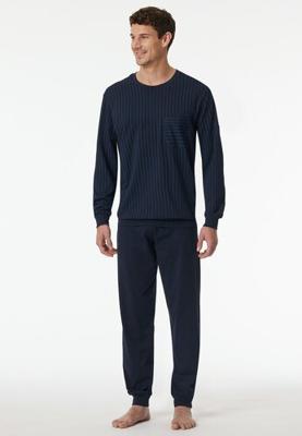 Schiesser Schiesser Heren Pyjama Long darkblue 182196 58/3XL