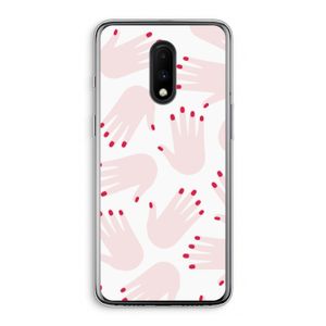 Hands pink: OnePlus 7 Transparant Hoesje