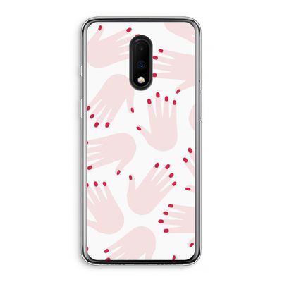 Hands pink: OnePlus 7 Transparant Hoesje