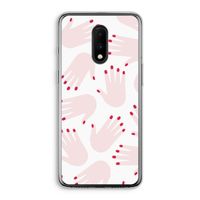 Hands pink: OnePlus 7 Transparant Hoesje