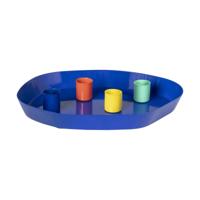 Kaarsenplateau met magneten - blauw - 3x24x18.5 cm