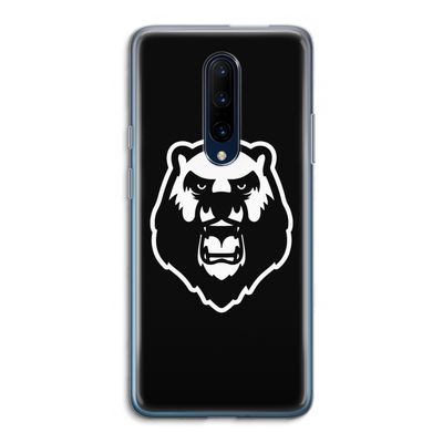 Angry Bear (black): OnePlus 7 Pro Transparant Hoesje