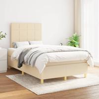 Boxspring met matras stof crèmekleurig 120x200 cm